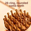 Natural Sandalwood 28-Prong Round Scalp Massage Comb